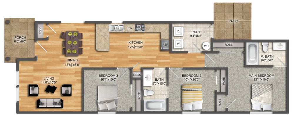 One Bedroom Floorplan